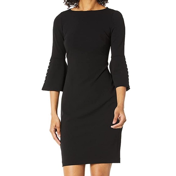 Calvin Klein Dresses & Skirts - CALVIN KLEIN - Sheath Dress with Detailed Bell Sleeve - Size 6 - NWT